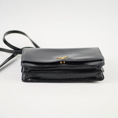 Prada Shiny Black Wallet On Chain Crossbody