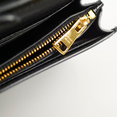 Prada Shiny Black Wallet On Chain Crossbody