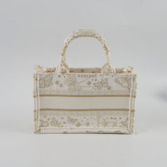 Christian  Dior Mini Book Tote White/Gold