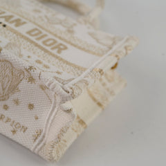 Christian  Dior Mini Book Tote White/Gold