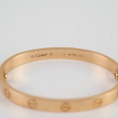 Cartier Classic Model Love Bracelet Size 16 Rose Gold