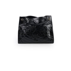 Saint Laurent Large Niki Matelasse Crinkled Leather Tote Black