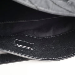 Saint Laurent Large Niki Matelasse Crinkled Leather Tote Black