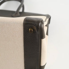 Hermes Birkin 35 Ebene/ Ecru Toile H [F]