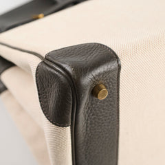 Hermes Birkin 35 Ebene/ Ecru Toile H [F]