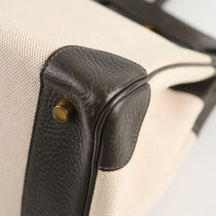 Hermes Birkin 35 Ebene/ Ecru Toile H [F]