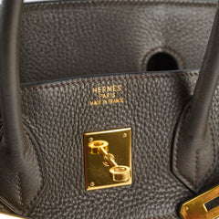 Hermes Birkin 35 Ebene/ Ecru Toile H [F]