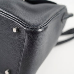 Hermes Lindy 30 Black Clemence SHW T Stamp