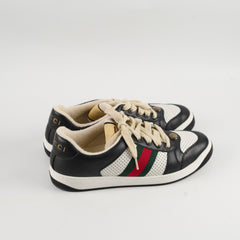 Gucci Men's Screener Perorated Leather Sneakers Black/White Size 41