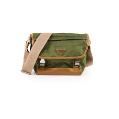 Prada Nylon Messenger Crossbody Khaki / Tan