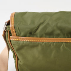Prada Nylon Messenger Crossbody Khaki / Tan