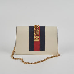Gucci Super Mini Sylvie White Chain Crossbody