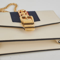 Gucci Super Mini Sylvie White Chain Crossbody