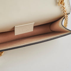 Gucci Super Mini Sylvie White Chain Crossbody