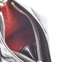 Chanel Triangle Patent Black Wristlet Pouch