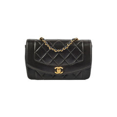 Chanel Small Vintage Diana Lambskin Black