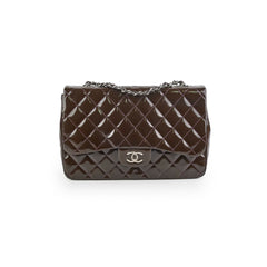 Chanel Jumbo Patent Brown Shoulder Bag