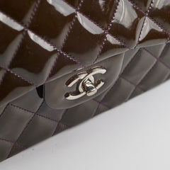 Chanel Jumbo Patent Brown Shoulder Bag