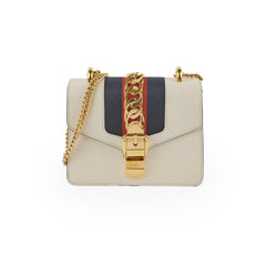 Gucci White Mini Sylvie Crossbody Bag
