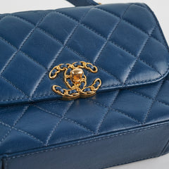 Chanel 19 Top Handle Chain Navy Bag