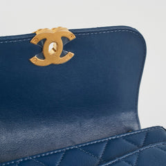 Chanel 19 Top Handle Chain Navy Bag