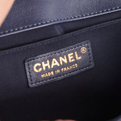Chanel Old Medium Boy Lambskin Navy Bag
