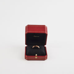 Cartier Love Ring with 3 Diamond Pink Gold Size 64