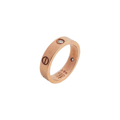 Cartier Love Ring with 3 Diamond Pink Gold Size 64