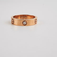 Cartier Love Ring with 3 Diamond Pink Gold Size 64