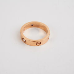 Cartier Love Ring with 3 Diamond Pink Gold Size 64