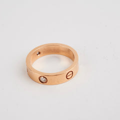 Cartier Love Ring with 3 Diamond Pink Gold Size 64