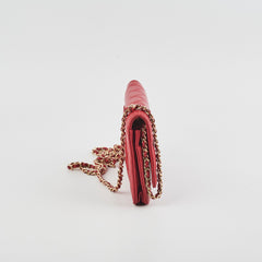 Chanel Wallet On Chain WOC Lambskin Dark Pink