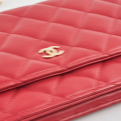 Chanel Wallet On Chain WOC Lambskin Dark Pink