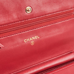 Chanel Wallet On Chain WOC Lambskin Dark Pink