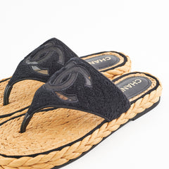 Chanel Sandals Black Size 40.5