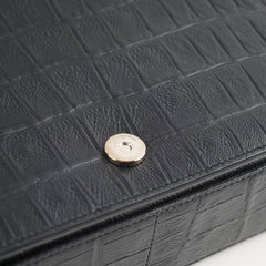 Saint Laurent Black Croc Embossed Universite Crossbody