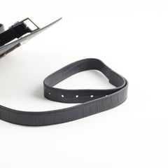 Saint Laurent Black Croc Embossed Universite Crossbody