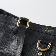 Gucci Leather Abbey Tote Black