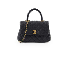 Chanel Small Coco Handle Caviar Black