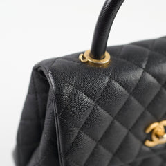 Chanel Small Coco Handle Caviar Black