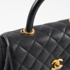 Chanel Small Coco Handle Caviar Black