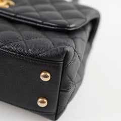 Chanel Small Coco Handle Caviar Black