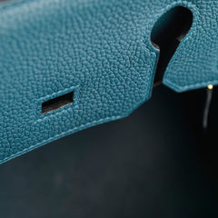 Hermes Birkin GHW 30 Blue Colvert X Stamp