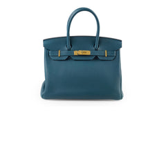 Hermes Birkin GHW 30 Blue Colvert X Stamp