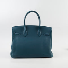 Hermes Birkin GHW 30 Blue Colvert X Stamp