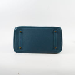 Hermes Birkin GHW 30 Blue Colvert X Stamp