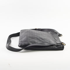 Gucci monogram leather satchel black