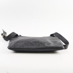 Gucci monogram leather satchel black