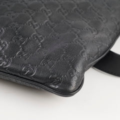 Gucci monogram leather satchel black