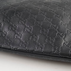 Gucci monogram leather satchel black